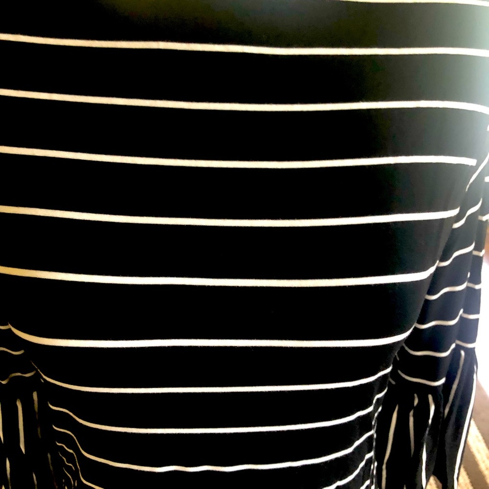 Ladies Striped Scoop Neck Top.